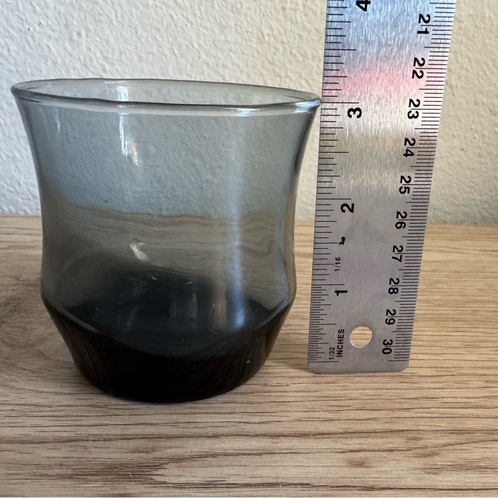 Libbey Apollo Dusky Blue Low Ball Juice Glass Vintage Smoky Navy Colorful - Picture 4 of 6